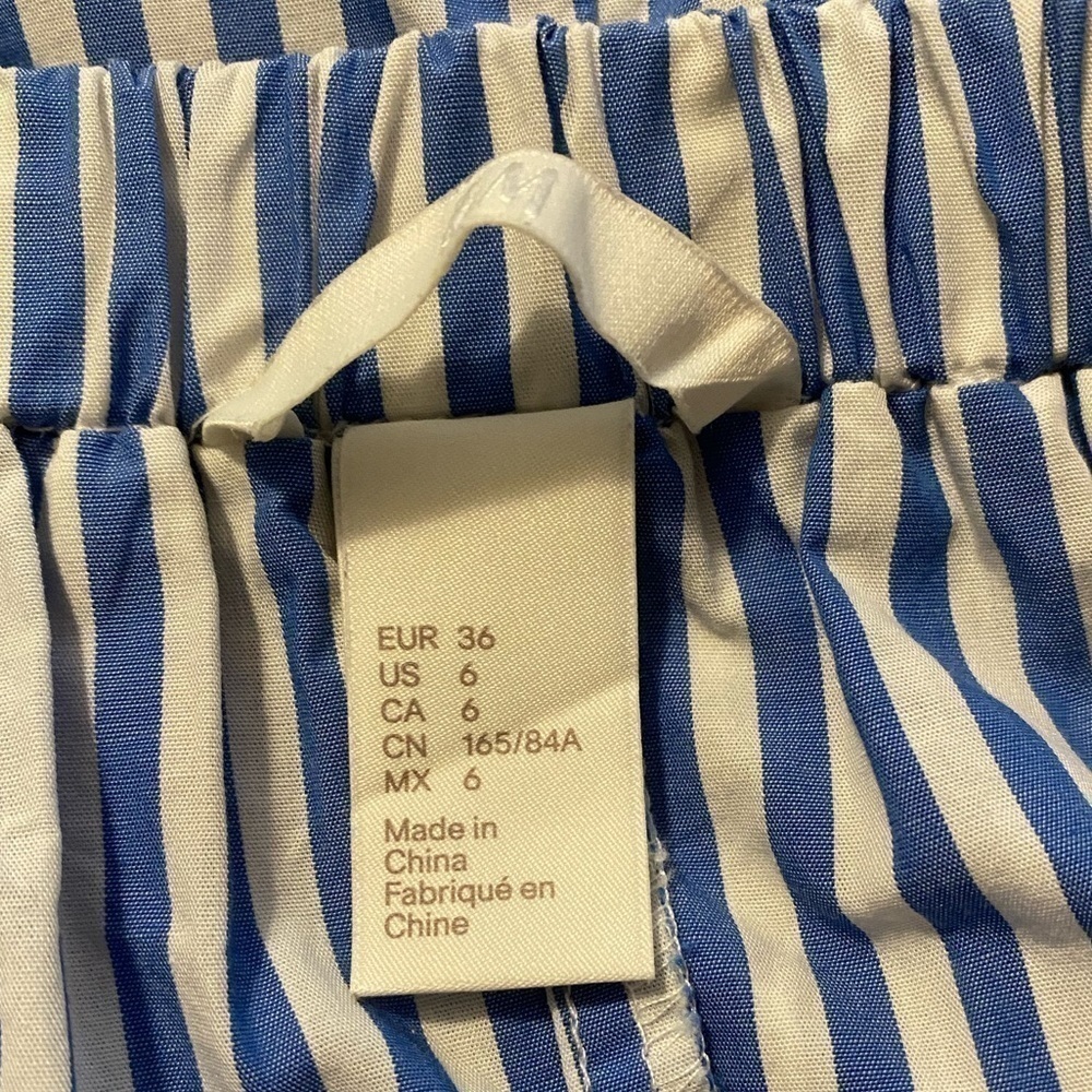 H&M Blue and White Stripe Peplum Skirt Size 6 - Picture 2 of 6